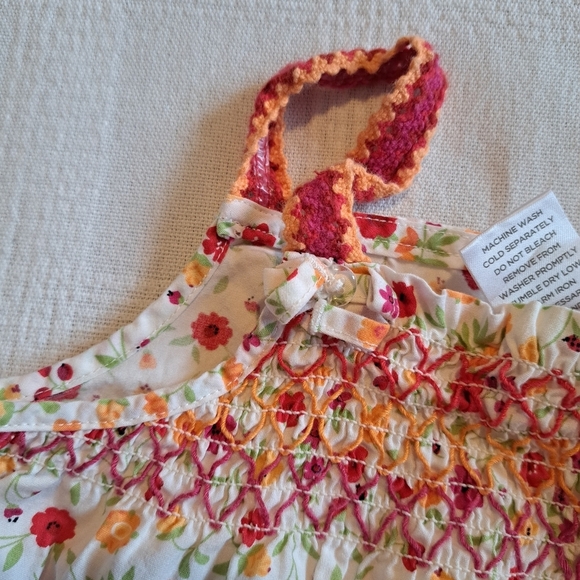 Gymboree girls size 6 Fiesta Del Sol tank top, crocheted straps, VGUC - Picture 3 of 4